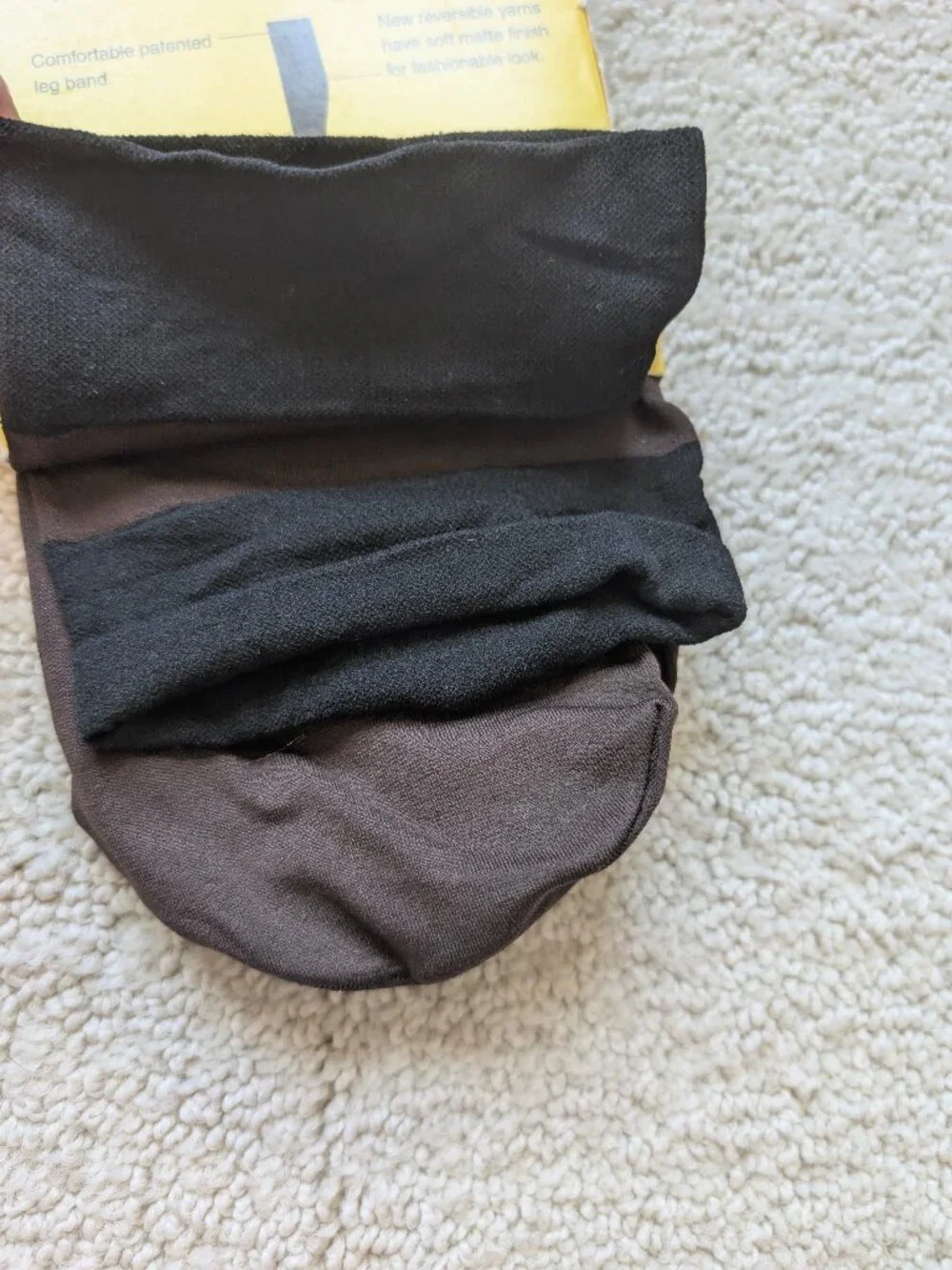 NEW Spanx Reversible Black or Brown Coolmax Two Timin' Trouser Socks Women's nwt